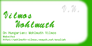 vilmos wohlmuth business card